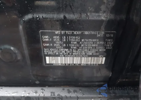 2016 Subaru Outback 2.5I Limited z USA, uszkodzony, nr VIN 4S4BSANC2G3267446